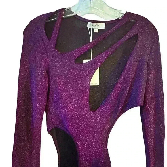 Simmi Women's Asymmetrical Cutout Mini Dress Purple Size M - Picture 4 of 16